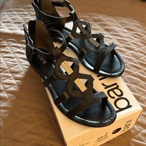 Bar III Black Strappy Sandals 8M